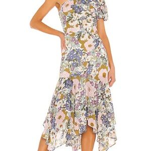 Astr One-Shoulder Santorini Floral Dress